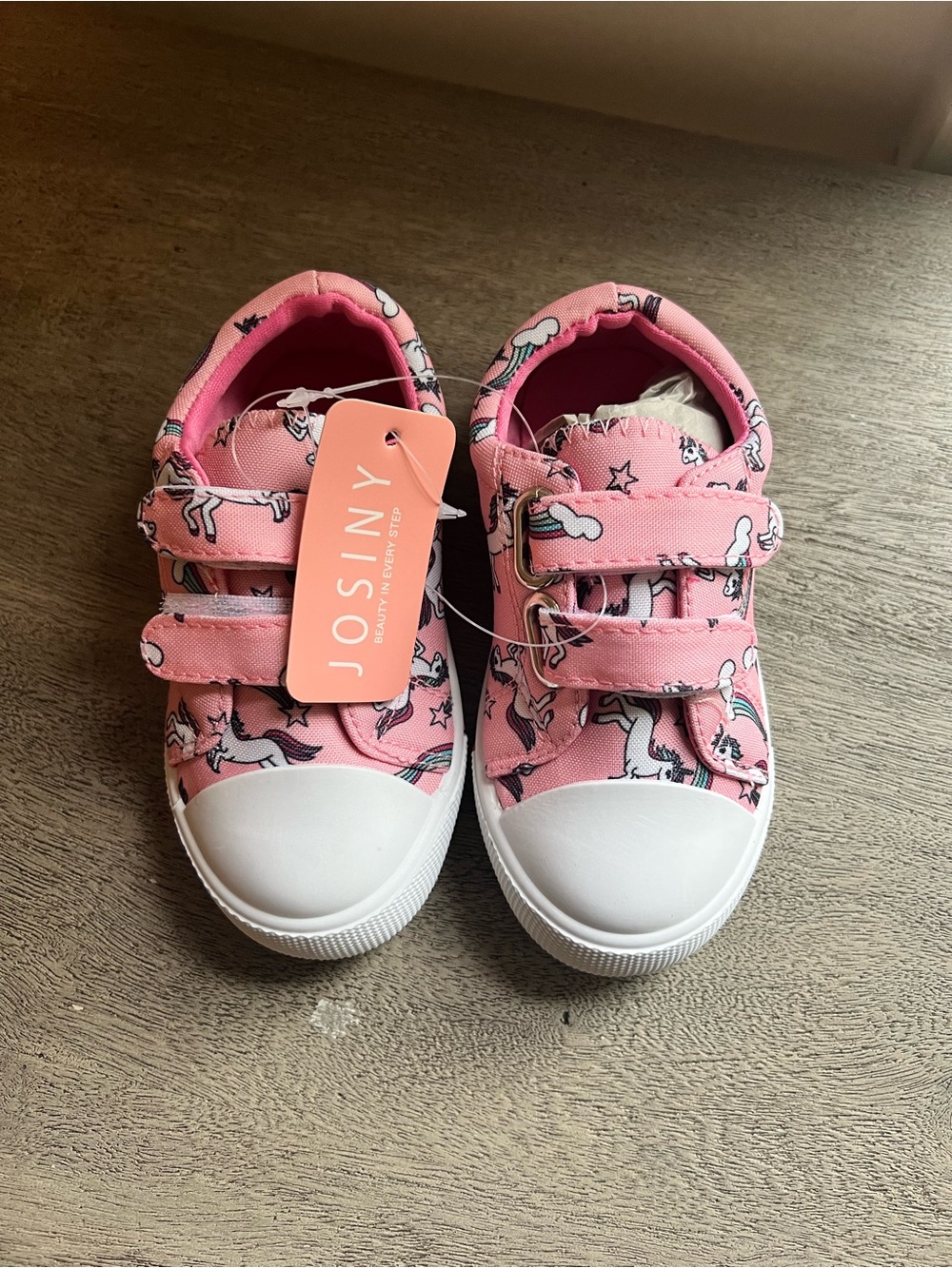 Pink Unicorn Sneakers for Kids - Velcro Closure